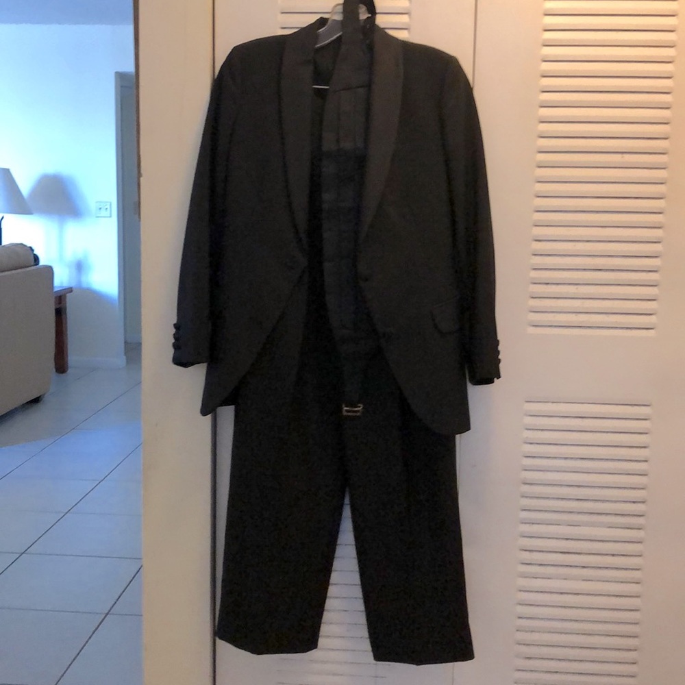 Vintage black women’s tuxedo with Cumberbund